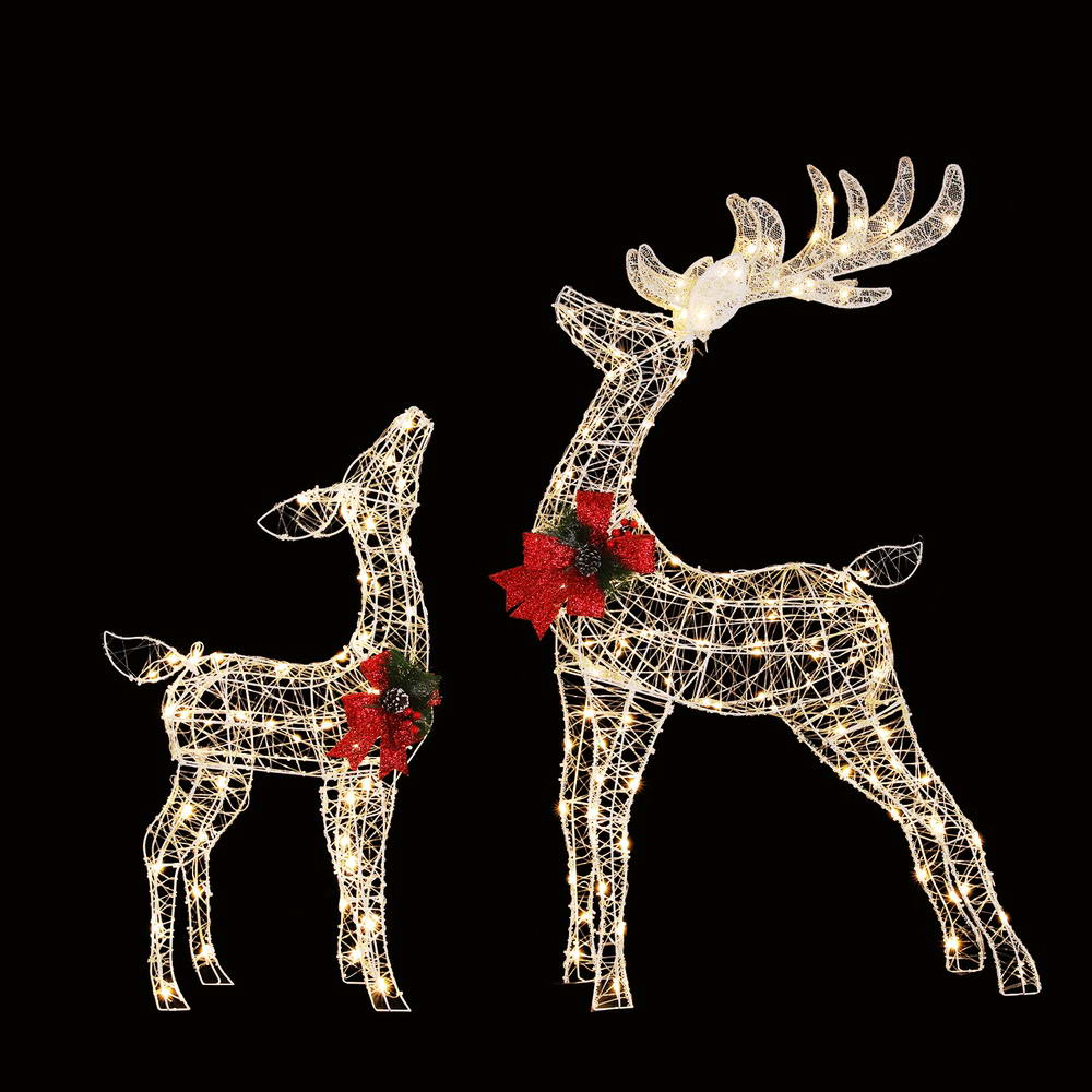 Jingle Jollys Christmas Lights 2pcs Reindeer Set Fairy Light 170 LED Decorations