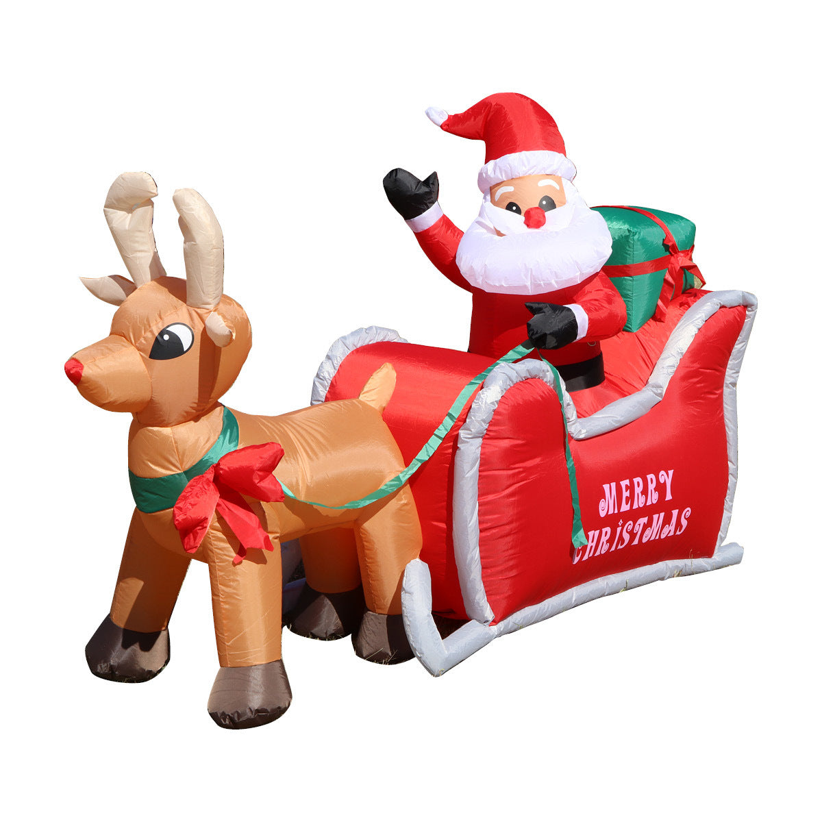 Christmas By Sas 1.2m Self Inflatable LED Santa Sleigh & Rudolph