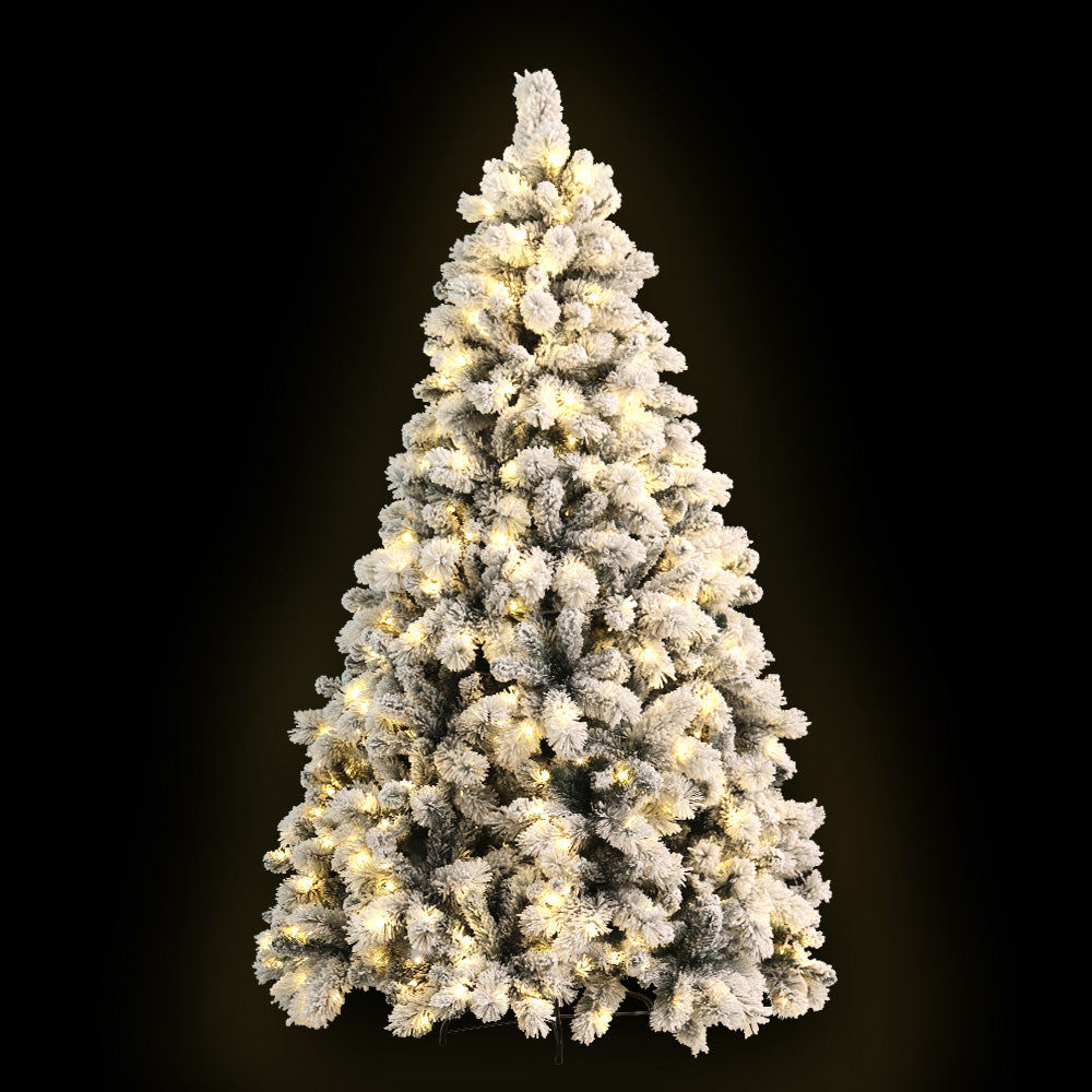 Christmas Tree with Lights - Snowy Christmas Tree - Christmas Decor