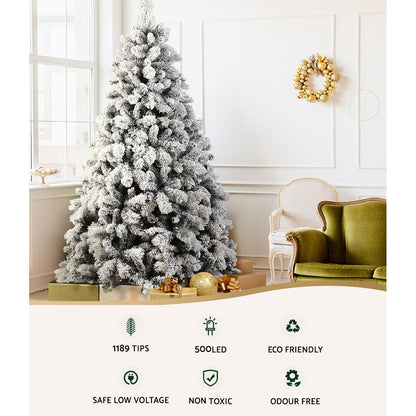 Christmas Tree with Lights - Snowy Christmas Tree - Christmas Decor