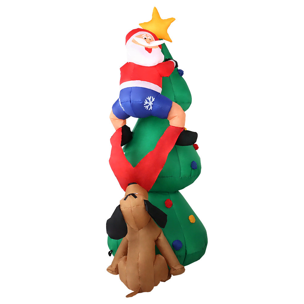 Jingle Jollys Christmas Inflatable Santa Tree 1.8M Lights Outdoor Decorations